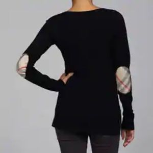 Burberry Black Long Sleeve Elbow Patch Top